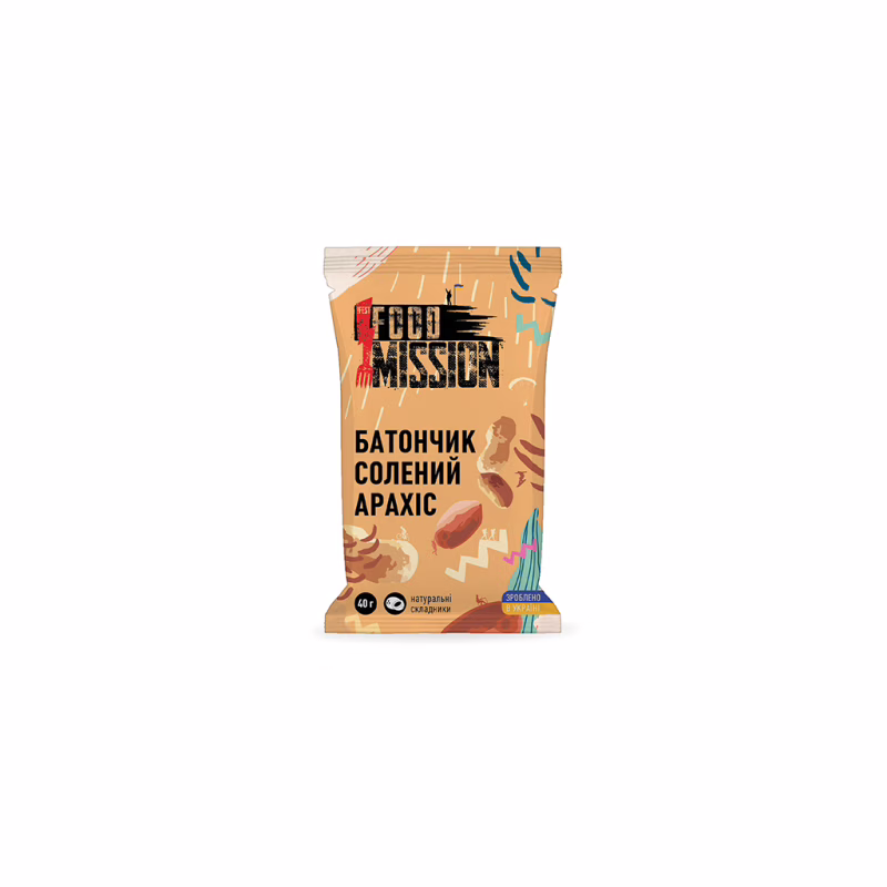 Батончик Food Mission Соленый арахис 40 г (fm.30641)