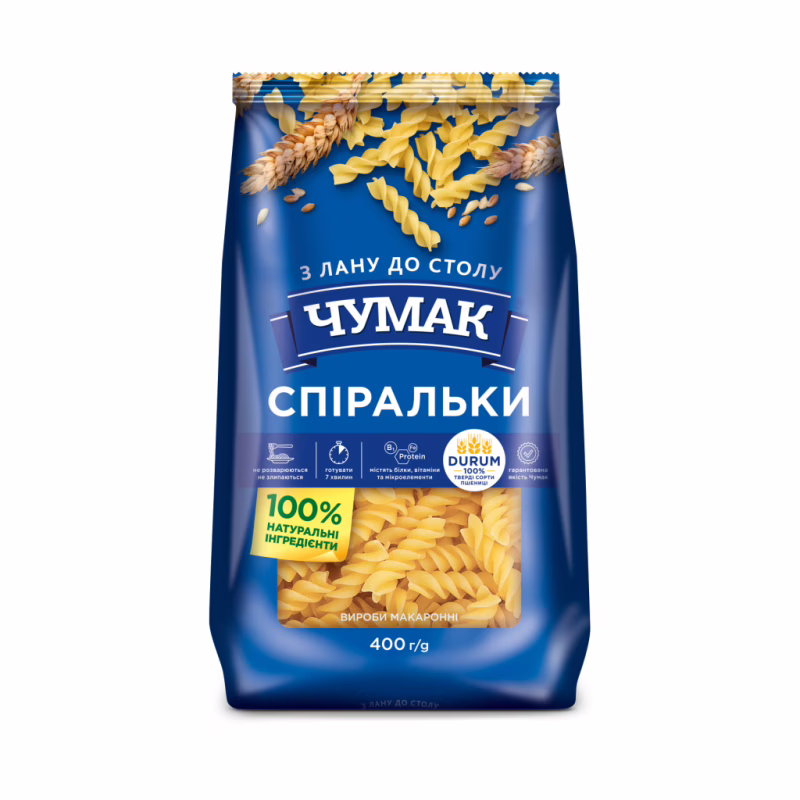 Макароны Чумак Спиральки 400 г (4820156766416)