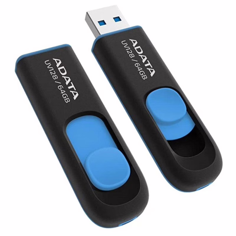 USB флеш накопичувач ADATA 64Gb UV128 black-blue USB 3.0 (AUV128-64G-RBE)