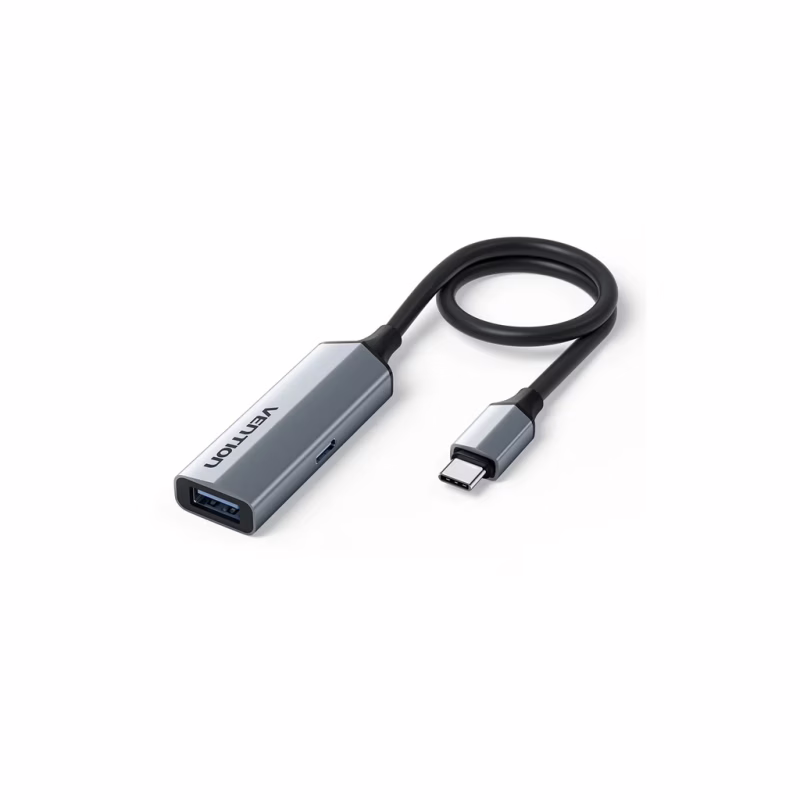 Концентратор Vention USB-C M to USB 3.2 AF + USB-C F PD 100W 10Gbps 0,15m gray (CCAHB)