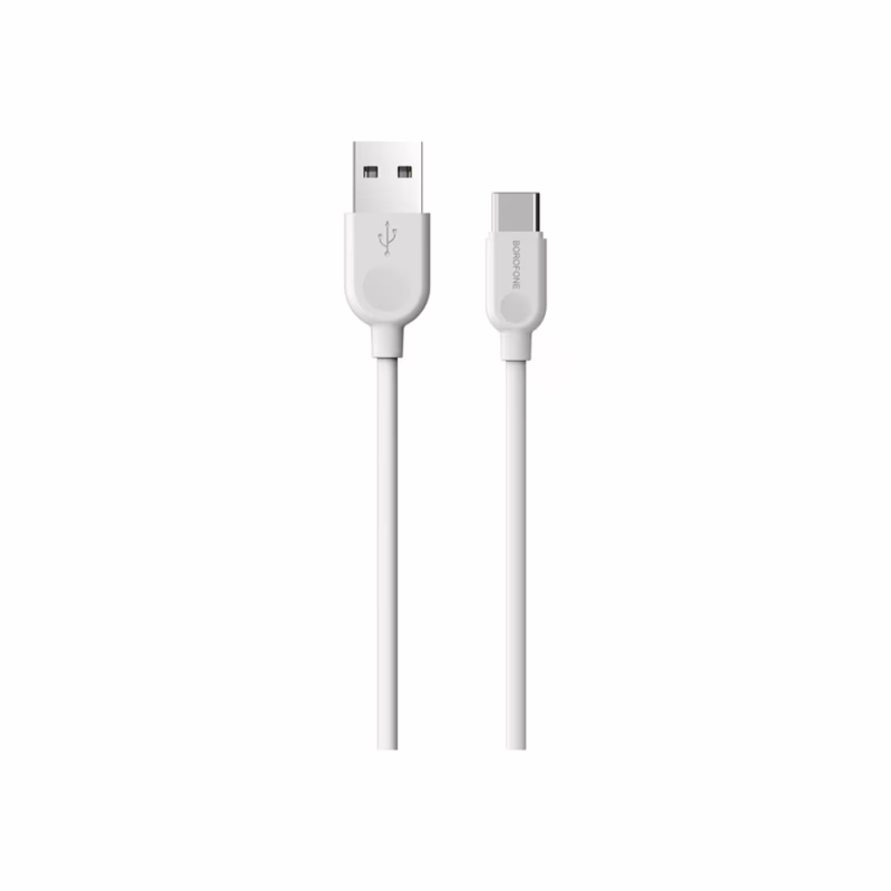 Дата кабель USB 2.0 AM to USB-C 1.0m 2.4A PVC BX14 white BOROFONE (6957531089995)