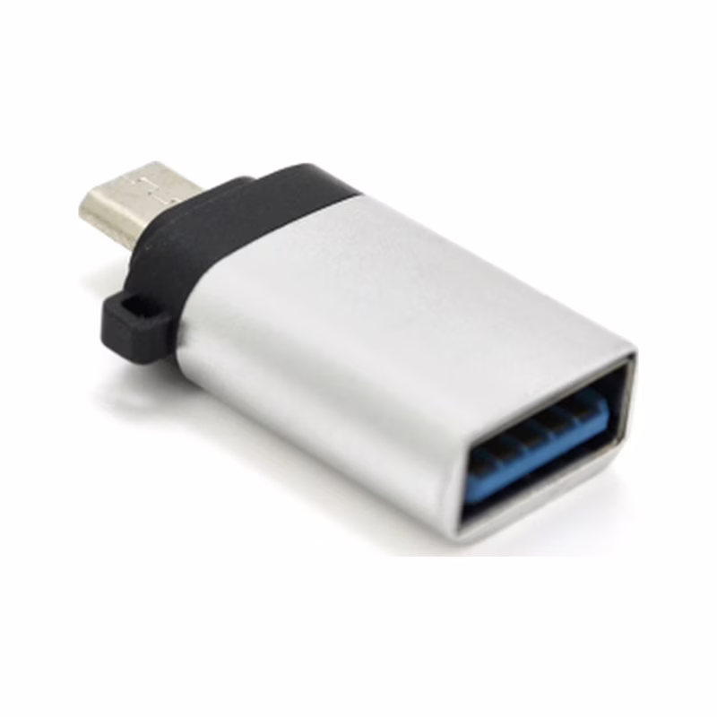 Переходник USB 3.0 AF to Micro 5P M OTG silver VEGGIEG (TC-113)