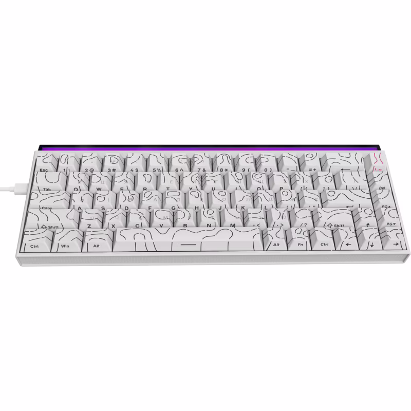Клавіатура Ajazz NK68 Red Switch USB UA White (NK68-R-S-W)
