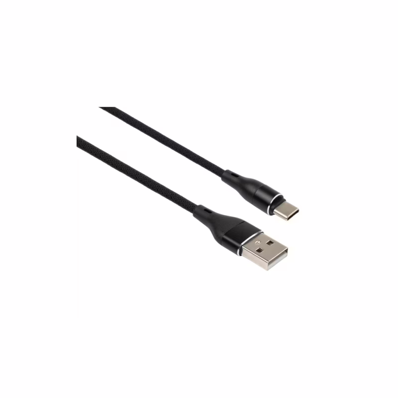 Дата кабель USB 2.0 AM to USB-C 0.3m cylindric nylon back Vinga (VCPDCTCCANB03BK)