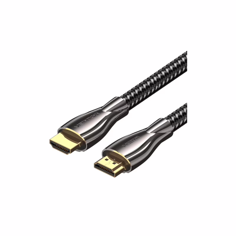 Кабель мультимедийный HDMI M to HDMI M 0.5m V2.0 4K60Hz braided zinc alloy black Vention (ALMBD)