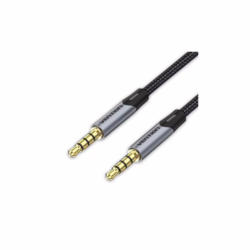 Кабель мультимедийный 3.5mm M to 3.5mm M 1.5m (4pin) gray Vention (BAQHG)