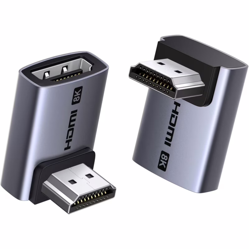 Перехідник HDMI M to HDMI F 8K60Hz 48Gbps 90° corner black Ugreen (85632)