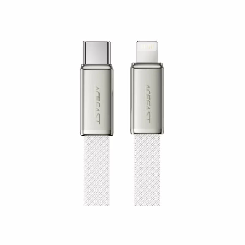 Дата кабель USB 2.0 AM to Lightning 1.2m 30W nylon white Acefast (6974316286240)