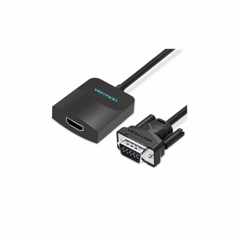 Переходник VGA 15F to HDMI M 1080P 60Hz 3,5mm Audio 0.15m Vention (ACNBB)