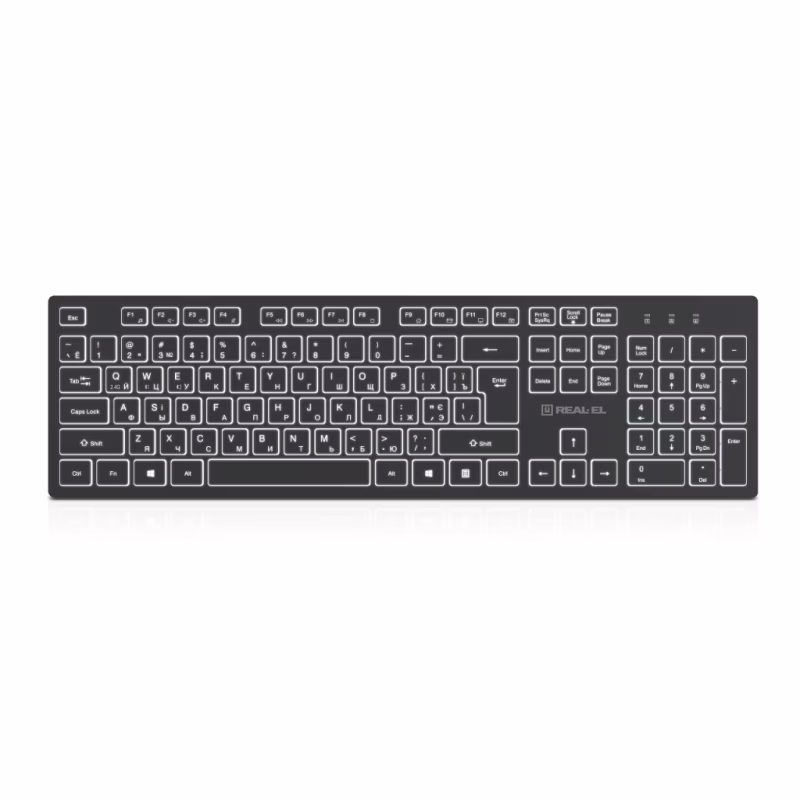 Клавиатура REAL-EL RK-725W Wireless/Bluetooth Black (EL123100061)