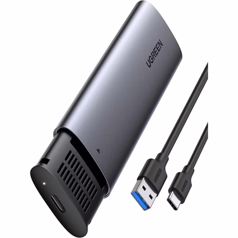 Карман внешний Ugreen USB-C to M.2 B-Key/M+B Key SSD 5Gbps SATA 3.0 aluminum 0.5m (10903)