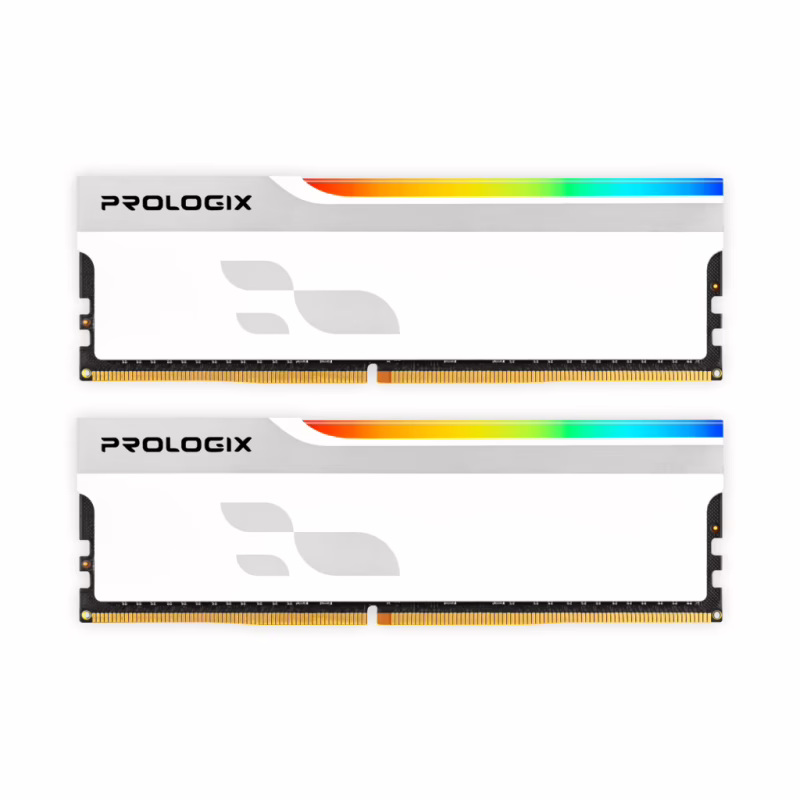Модуль памяти для компьютера DDR5 32GB (2x16GB) 5600 MHz Onyx White RGB Prologix (PRO32GB5600YWR5K)
