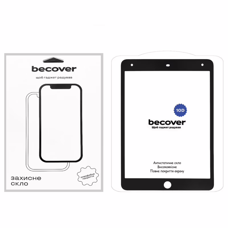 Стекло защитное BeCover 10D Apple iPad 10.2 2019/2020/2021 Black (710572)