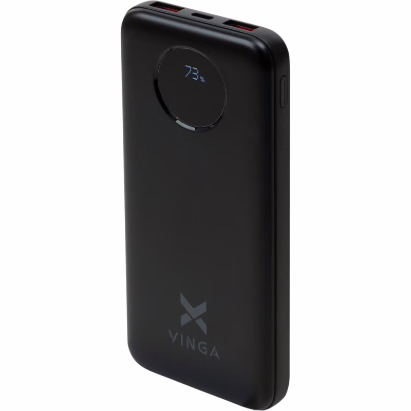 Батарея універсальна Vinga 10000 mAh 22.5W Display Black (VPBB1022)