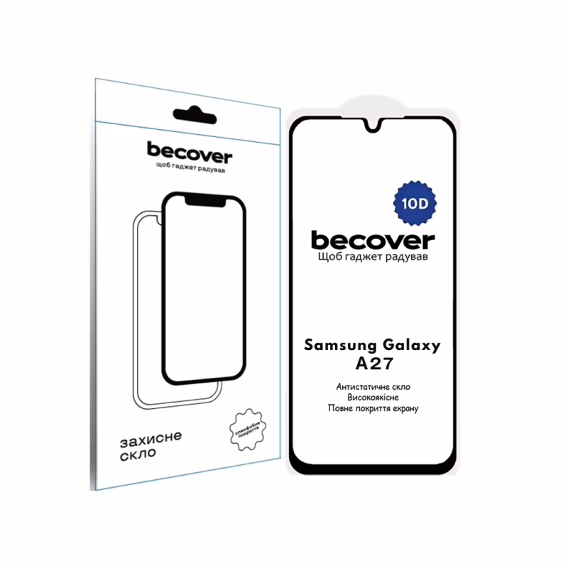 Стекло защитное BeCover 10D Samsung Galaxy A27 SM-A276 Black (714915)