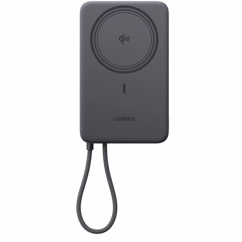 Батарея универсальная Ugreen 10000mAh 30W 1xUSB-C + 15W Magnetic Wireless + cable USB-C black (75982B)