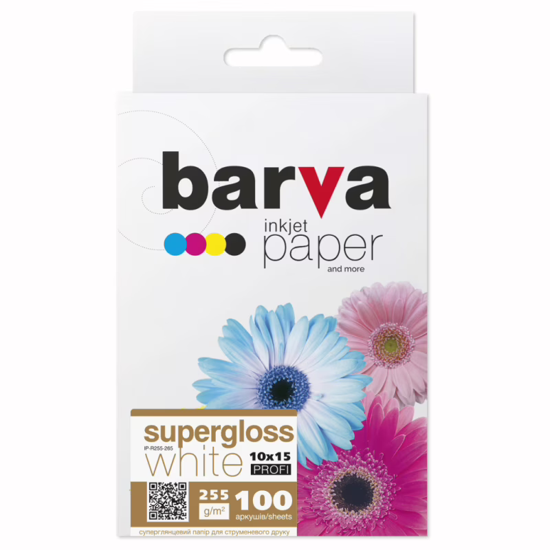 Фотобумага Barva 10x15, 255 g/m2, PROFI, 100арк, supergloss (R255-265)