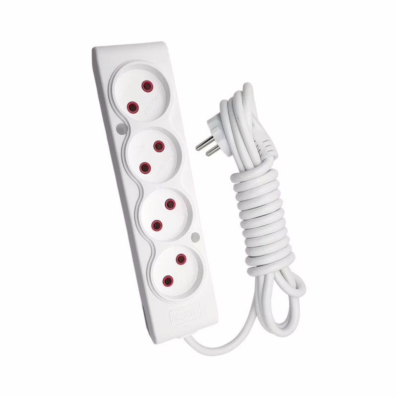 Мережевий подовжувач TECCO 5м 4 поста white (8681277841507)