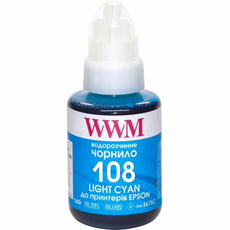 Чернила WWM Epson L8050/L18050 140г Light Cyan KeyLock (E108LC)