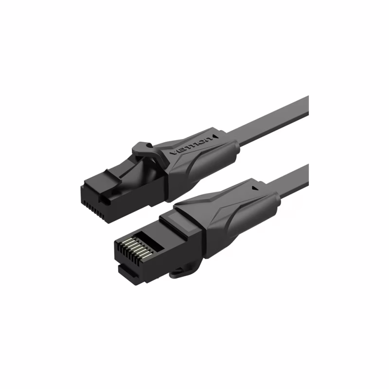 Патч-корд 5m UTP cat 6 RJ-45 flat black Vention (IBJBJ)