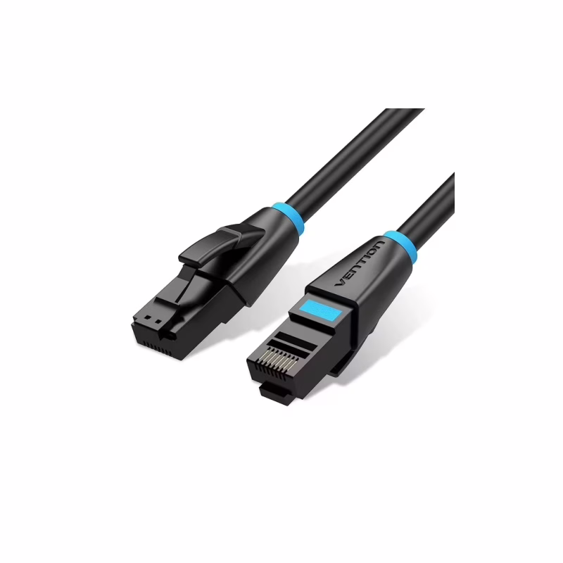 Патч-корд 10m UTP cat 6 RJ-45 flat black Vention (IBJBL)