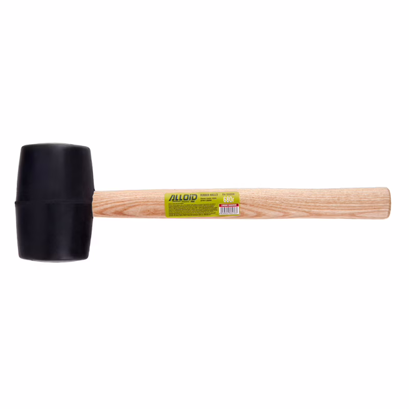 Киянка Alloid гумова, 680г, чорна, ручка з деревини (RM-16680W)