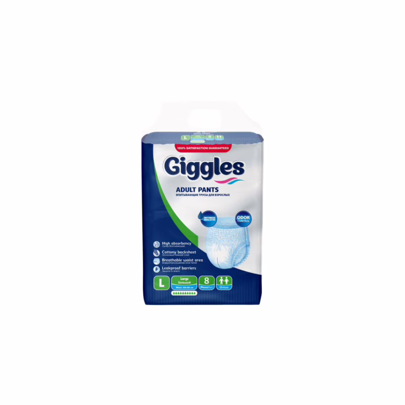 Подгузники для взрослых Giggles Large 100-150 см 8 шт (8680131204250)