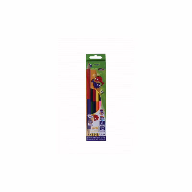 Олівці кольорові ZiBi Kids line Double 6 шт. 12 кольорів (ZB.2462)