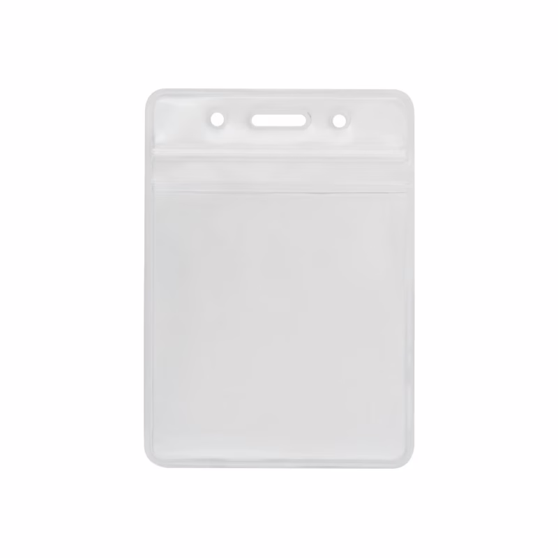Бейдж Optima вертикальный замок zip lock PVC, 91х128 мм (O45629)