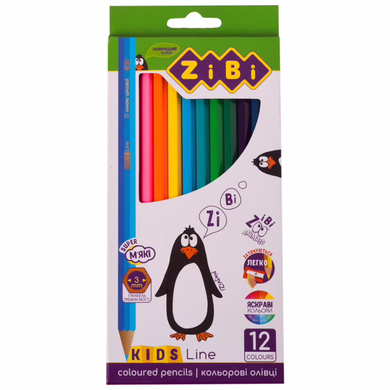 Карандаши цветные ZiBi KIDS Line 12 цветов (ZB.2414)