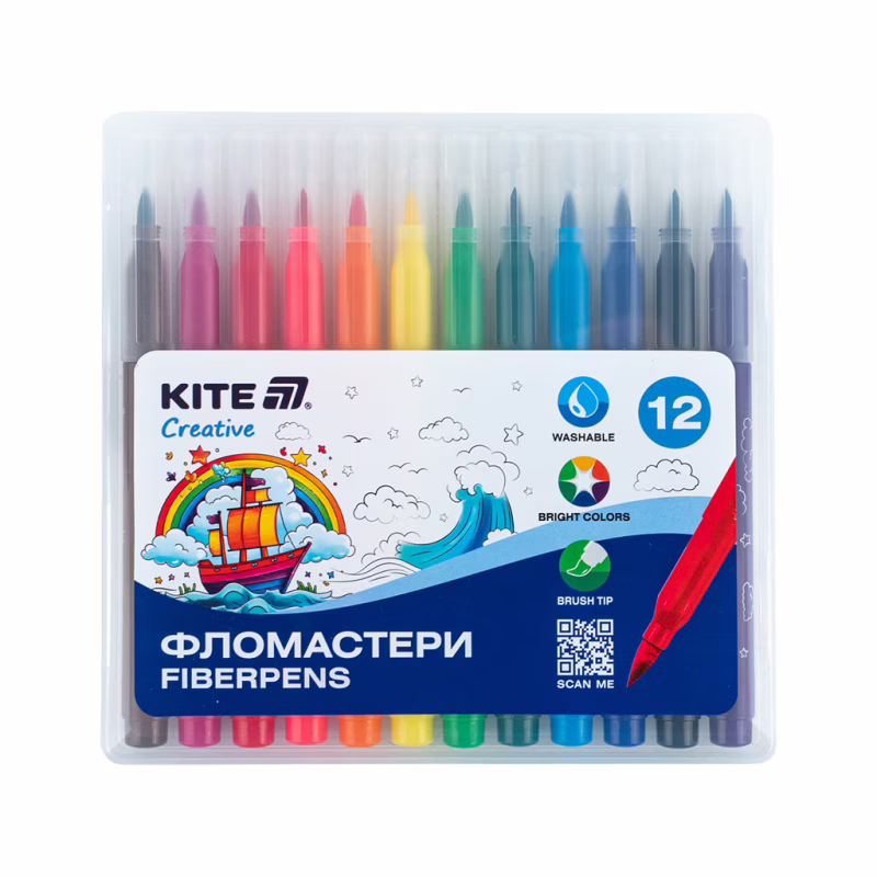Фломастери Kite Creative пензлики 12 кольорів (K-1150)