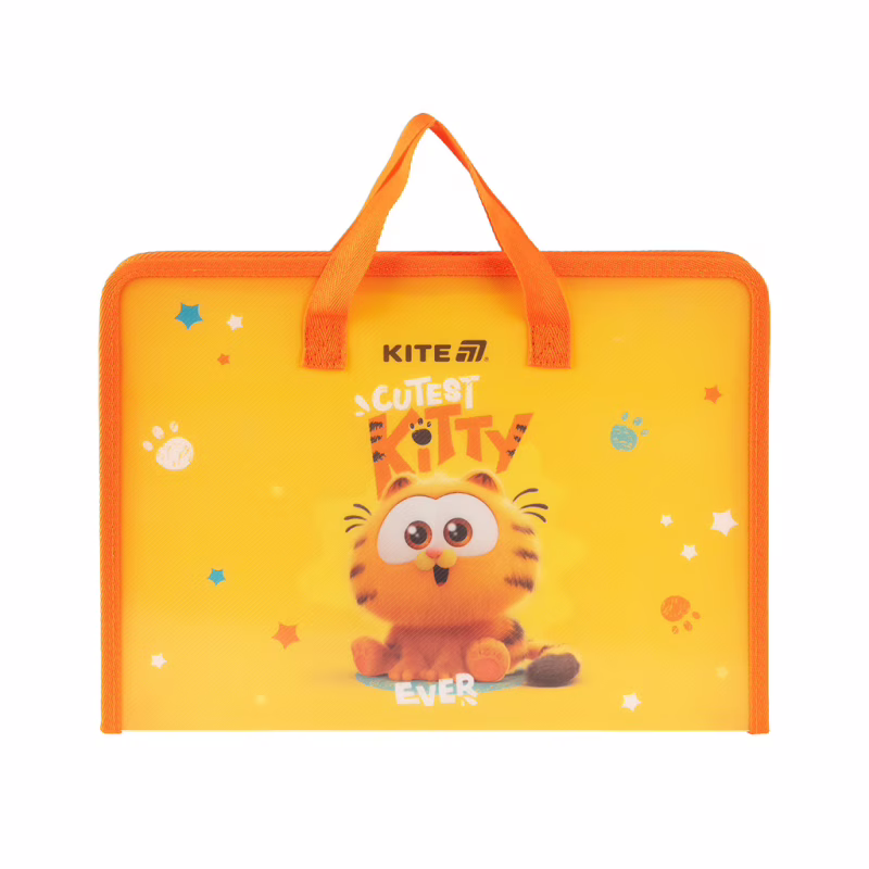 Папка - портфель Kite на блискавці A4 Garfield, 1 відділення (GF25-202)