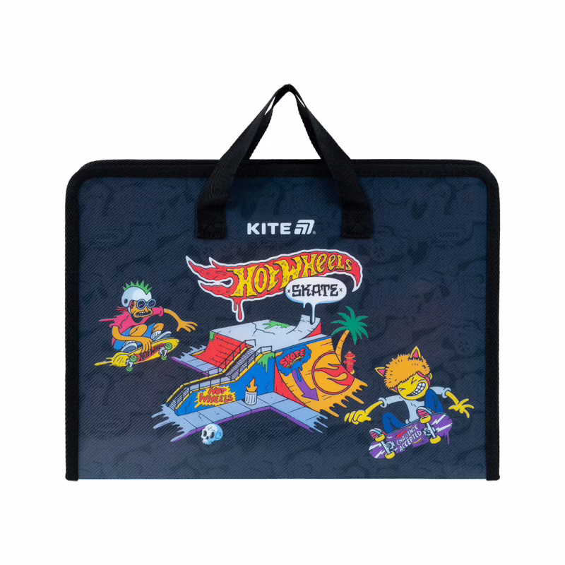 Папка - портфель Kite на молнии A4 Hot Wheels, 1 отделение (HW25-202)