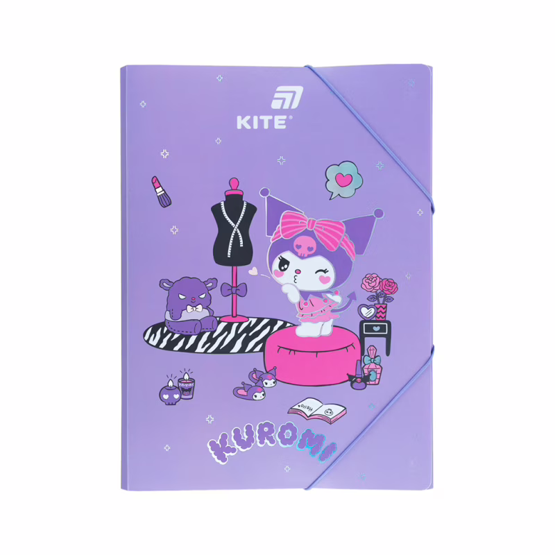 Папка на резинках Kite A4 Kuromi (HK25-247-1)