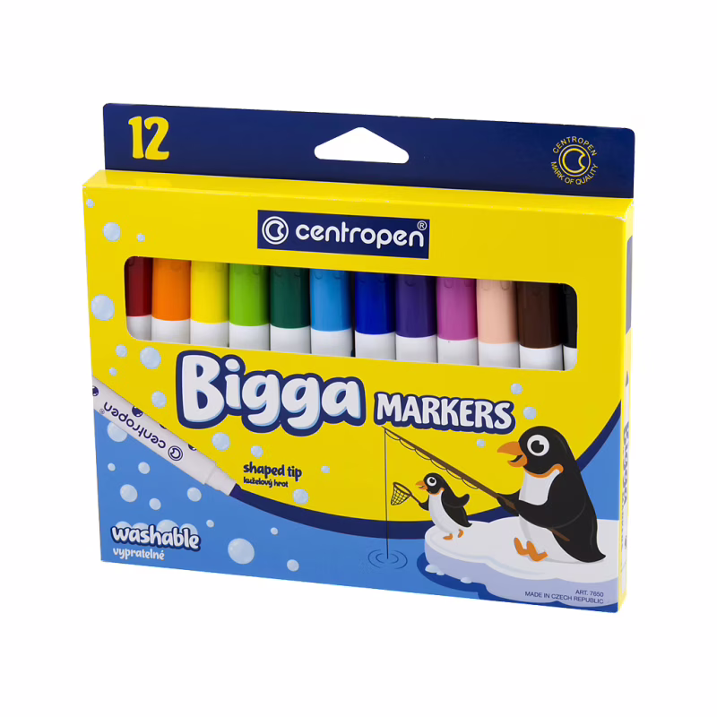 Фломастеры Centropen Bigga, 12 шт (7650/12)