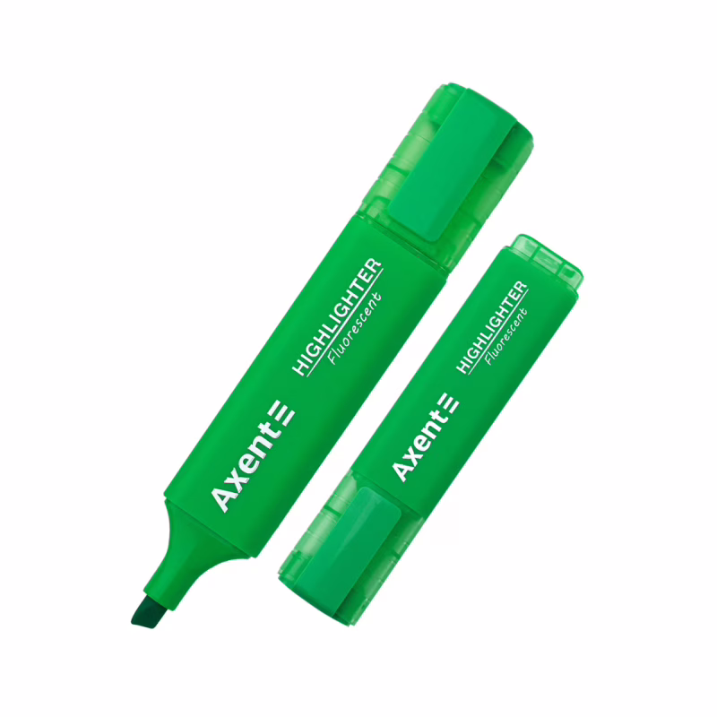 Маркер Axent Highlighter 2537-A, 1-5 мм клиноп. зеленый (2537-04-A)