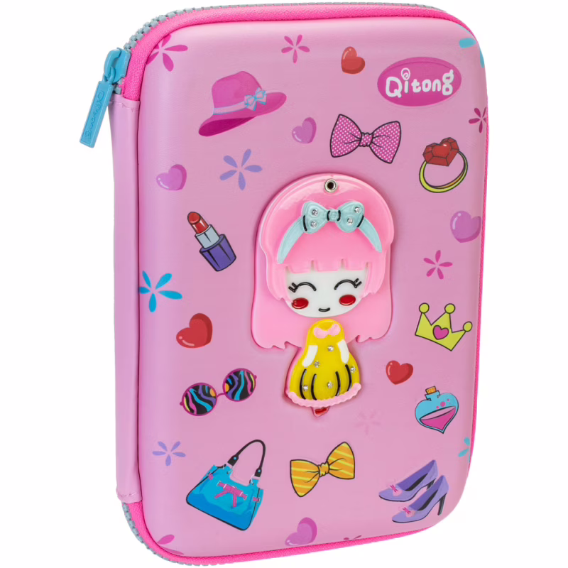 Пенал Cool For School со скрытым зеркальцем 1 отделение с органайзером розовый (QT-5760-Pink)