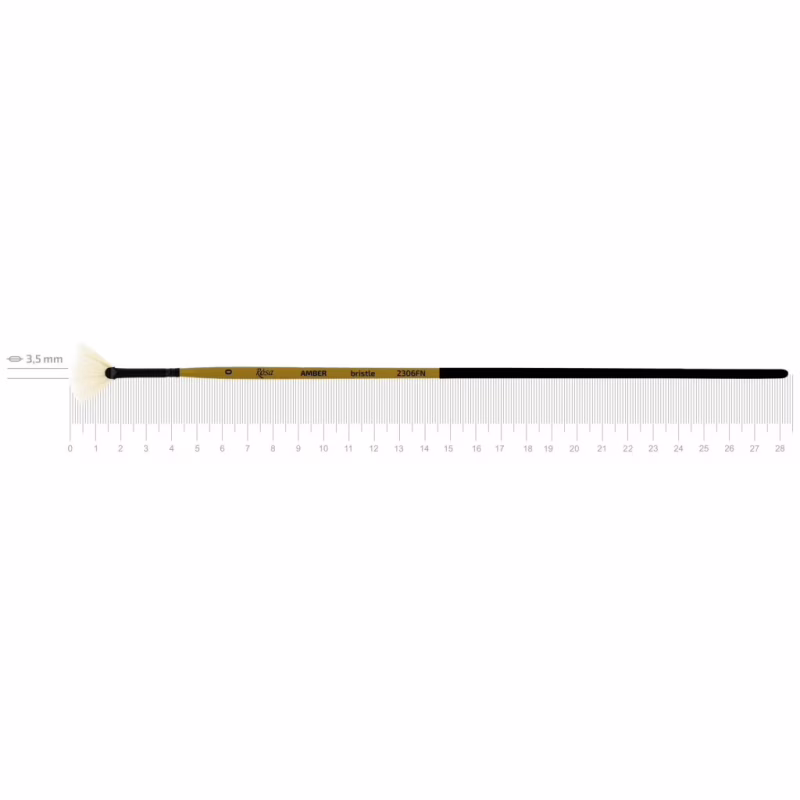 Кисточка для рисования Rosa Щетина веерная, AMBER 2306FN, №0 (4823098533610)