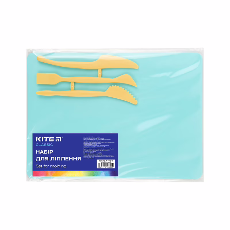 Доска для пластилина Kite набор Classic доска + 3 стека, мятный (K-1140-18)