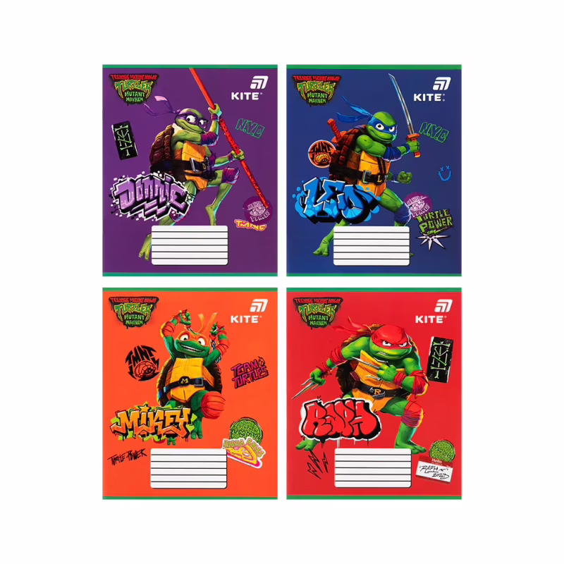 Зошит Kite Ninjia Turtles, 12 аркушів, коса лінія (NT26-235)