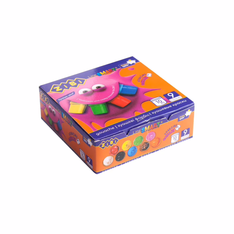 Гуашевые краски ZiBi KIDS Line 9 цветов по 10 мл (ZB.6652)