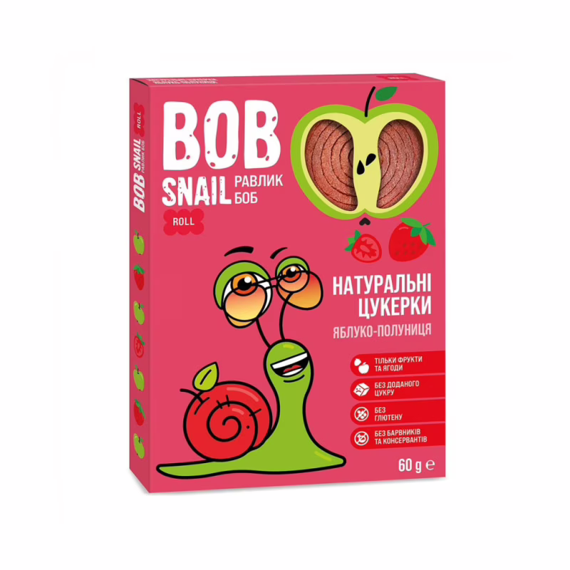Конфета Bob Snail Улитка Боб Яблочно-клубника 60 г (4820162520415)