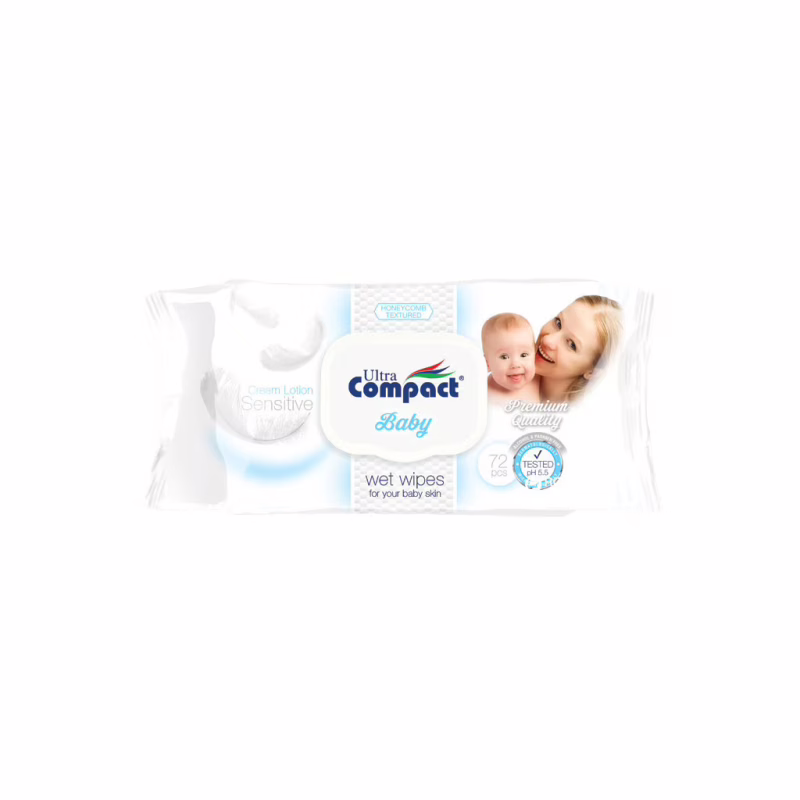 Детские влажные салфетки Ultra Compact Sensetive 72 шт с клапаном (8697420532437)