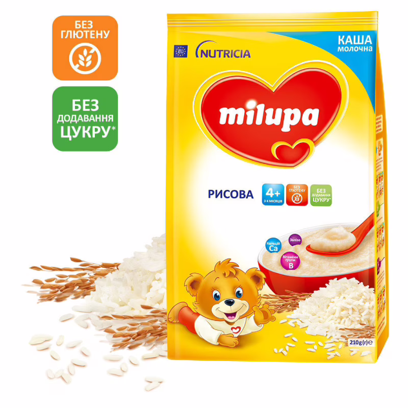 Дитяча каша Milupa Рисова молочна 210г (5900852931178)