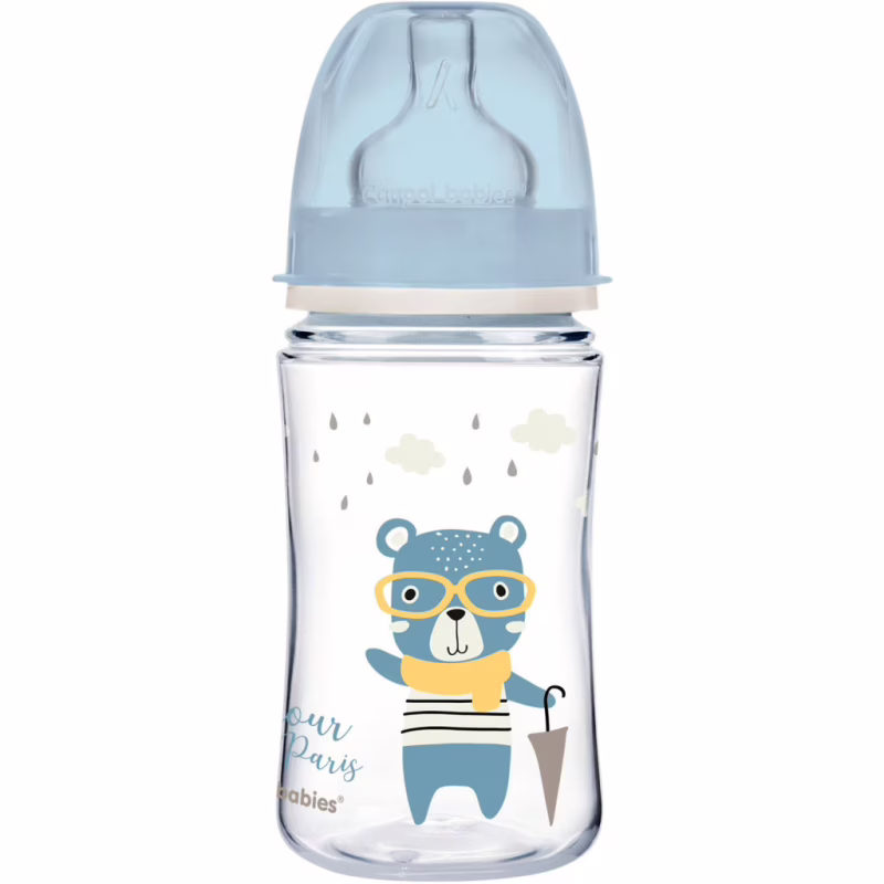 Бутылочка для кормления Canpol babies Bonjour Paris с широким отверстием 240 мл Синяя (35/232_blu)
