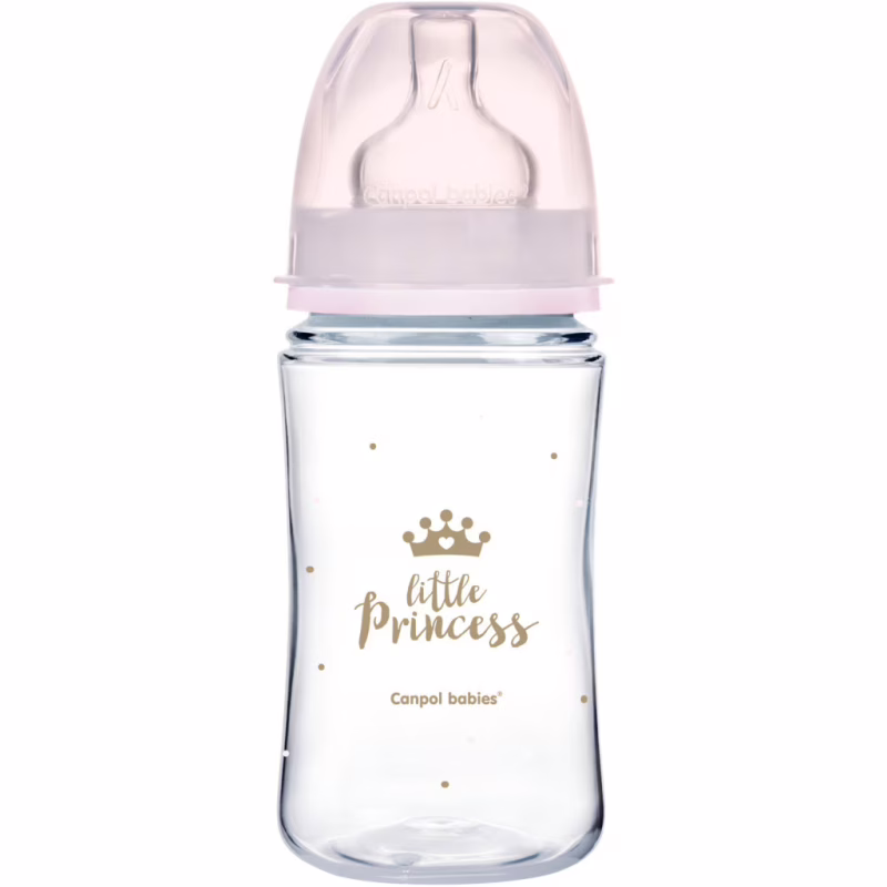 Бутылочка для кормления Canpol babies Royal Baby с широким отверстием 240 мл Розовая (35/234_pin)