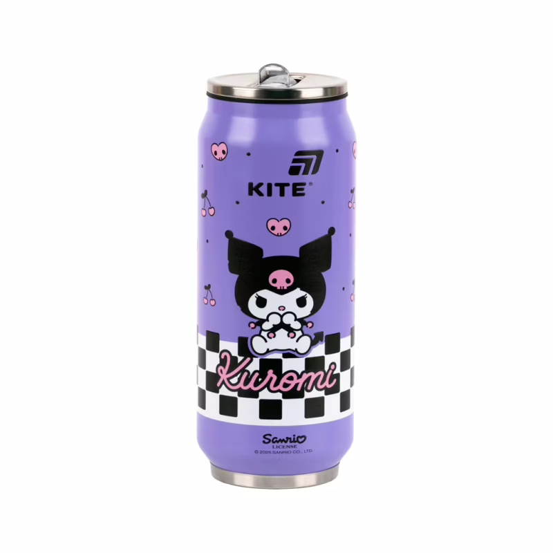 Поїльник-непроливайка Kite Kuromi термочашка з трубочкою, 500 мл (HK25-1264)