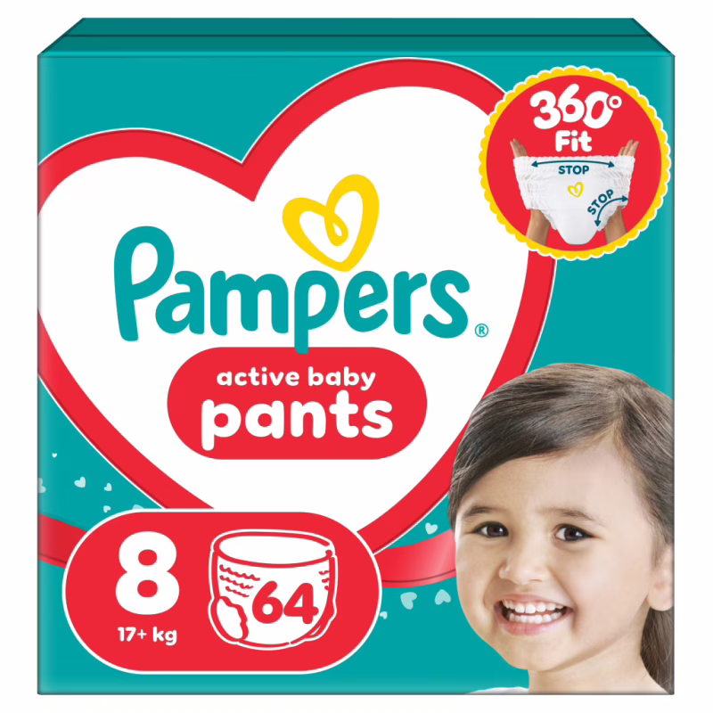 Подгузники Pampers Active Baby Pants Розмір 8 (17+ кг) 64 шт (8006530304627)