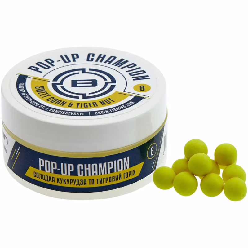 Бойл Brain Champion Pop-Up Sweet Corn Tiger Nut (кукурудза + горіх) 08mm 34g (1858.21.39)
