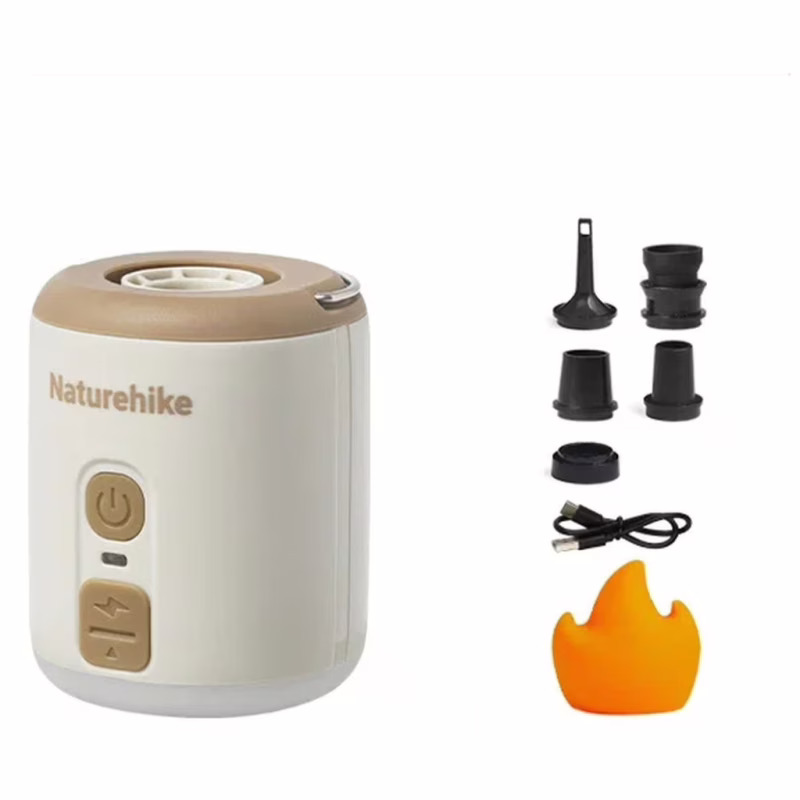 Насос для надувних меблів Naturehike CNK2300DQ022 + нічник + вентилятор, бежевий (6976507665971)